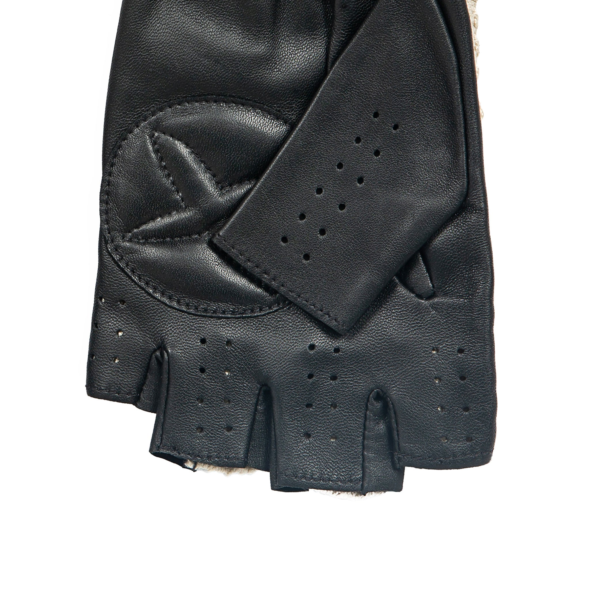 Men's Suited Racer Fingerless Crochet/Leather Gloves | Dents