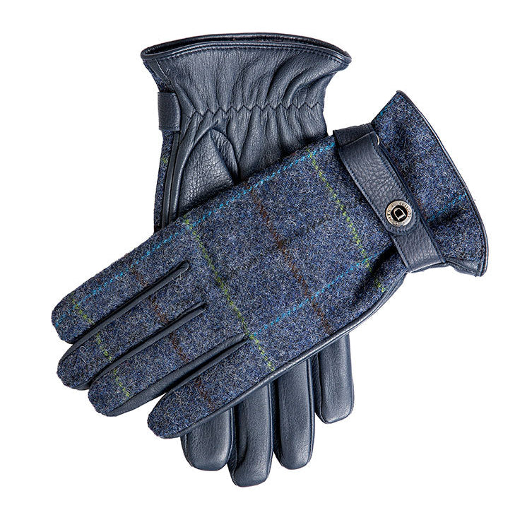 Men's Cashmere-Lined Tweed and Deerskin Leather Gloves | Dents