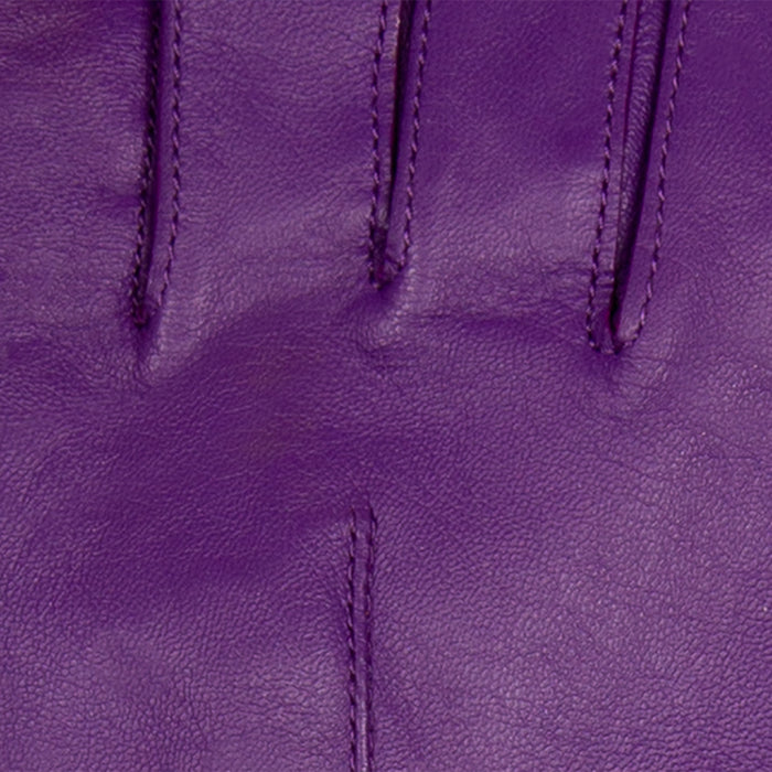 Women's Single Point Long Above Elbow Lined Leather Gloves in Amethyst fingers