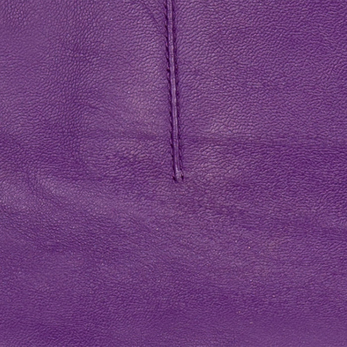 Women's Single Point Long Above Elbow Lined Leather Gloves in Amethyst stitching