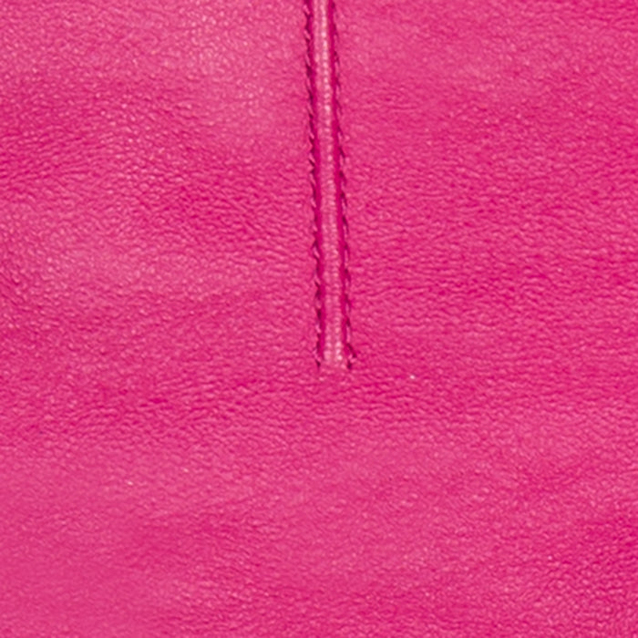 Women's Single Point Long Above Elbow Lined Leather Gloves in Hot Pink  stitching