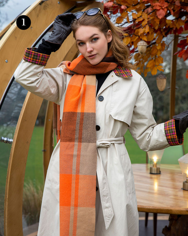 women's check marmalade scarf