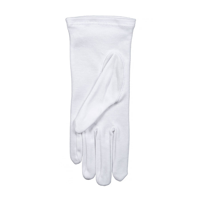 Women's three-point cotton gloves in white -  palm side of the glove