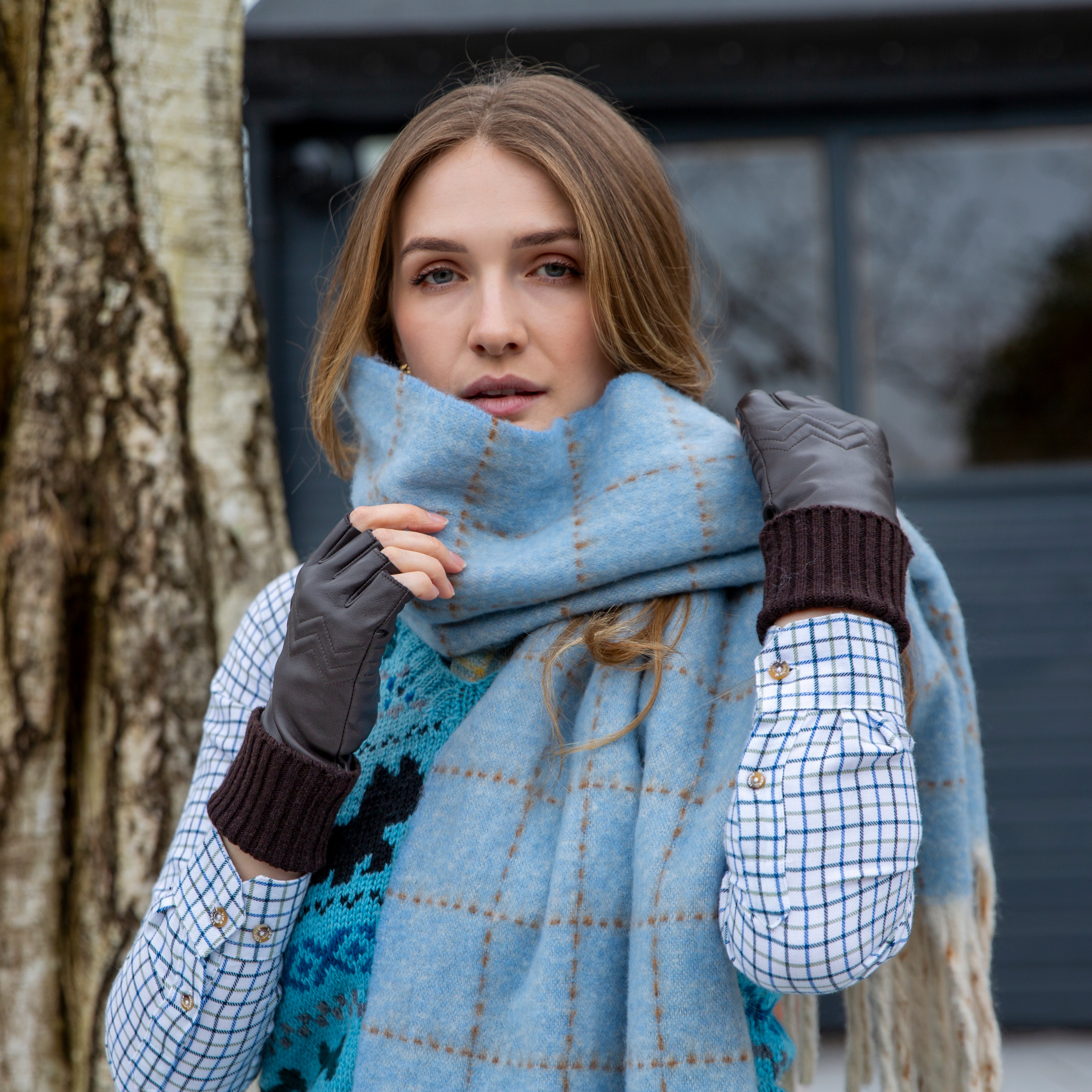 Teal Plaid Scarf Womens Wander Agio Womens Fashion Long Shawl Big Scarves  Grid Winter Warm