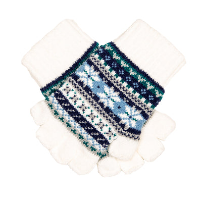 Women S Fingerless Jacquard Fair Isle Knitted Gloves