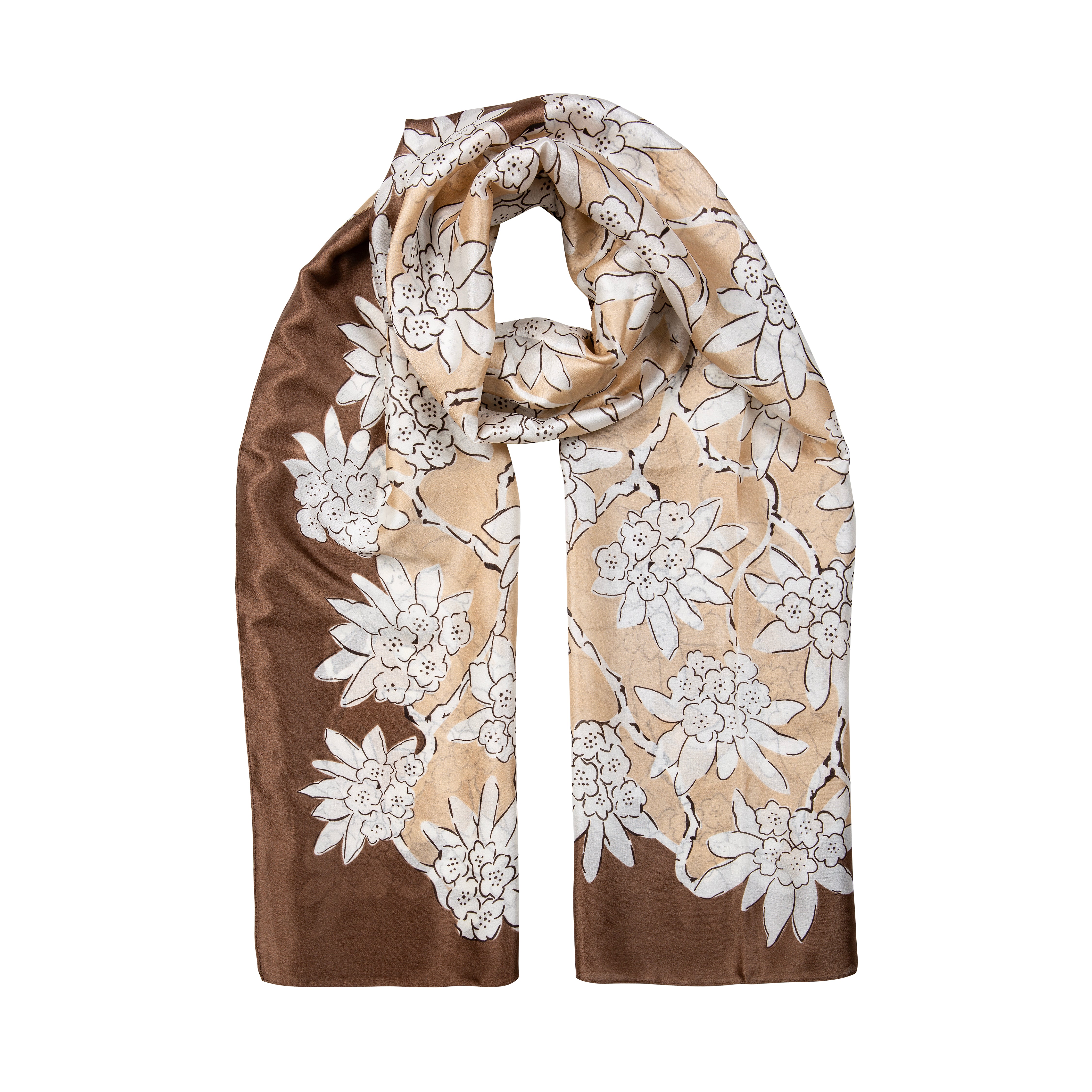 Women's Floral Print Lightweight Scarf with Border | Dents