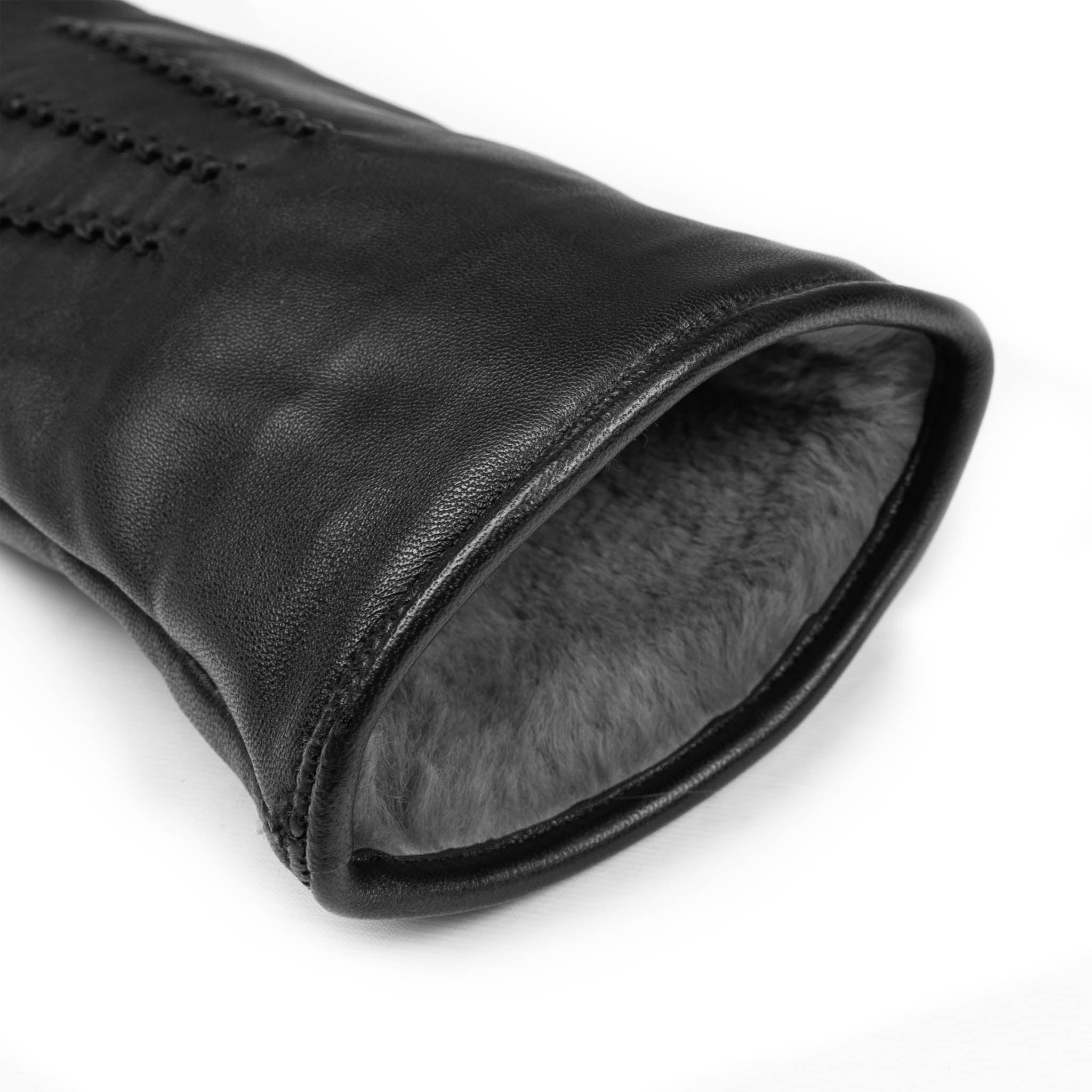 Women's Heritage Touchscreen Three-Point Fur-Lined Leather Gloves