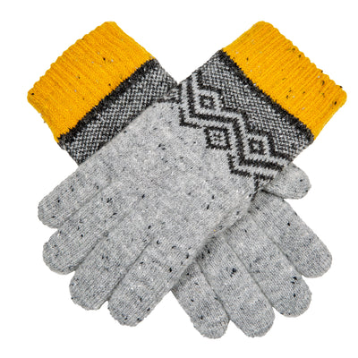 Women S Knitted Gloves With Geometric Pattern