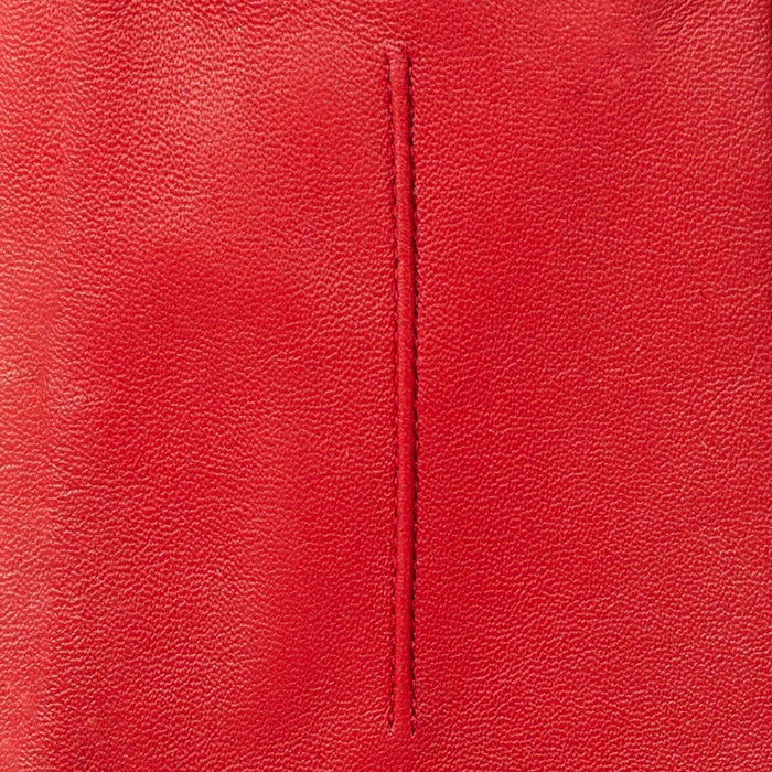 Women's Single Point Lined Leather Gloves in Berry Stitching
