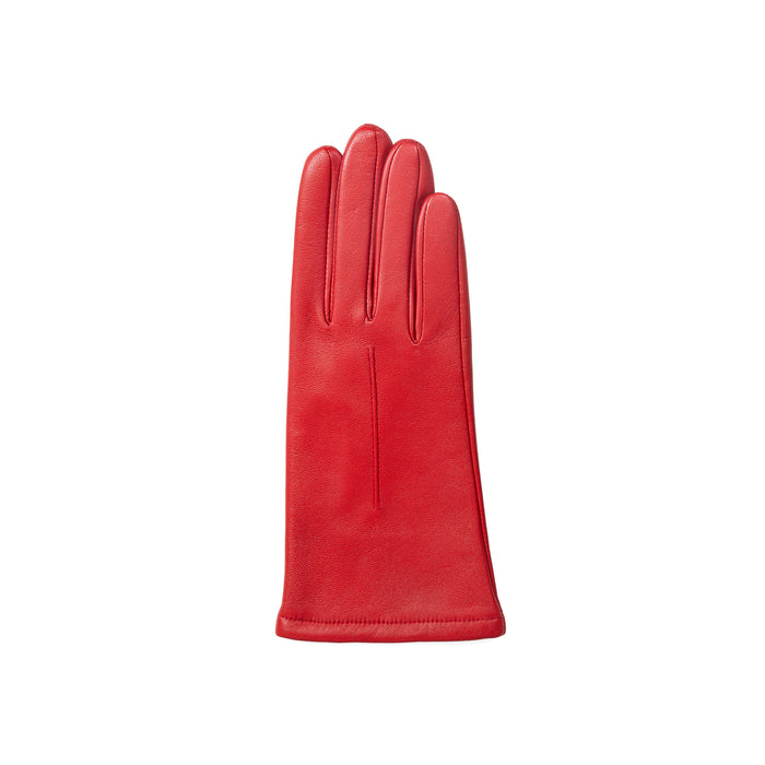 Women's Single Point Lined Leather Gloves in Berry Right