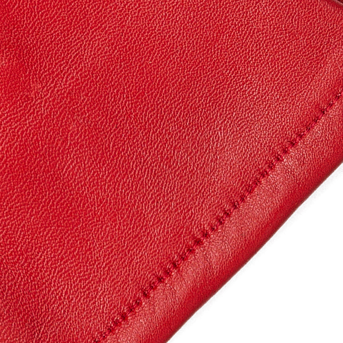 Women's Single Point Lined Leather Gloves in Berry Closeup