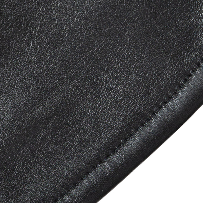 Women's Single Point Lined Leather Gloves in Black Closeup
