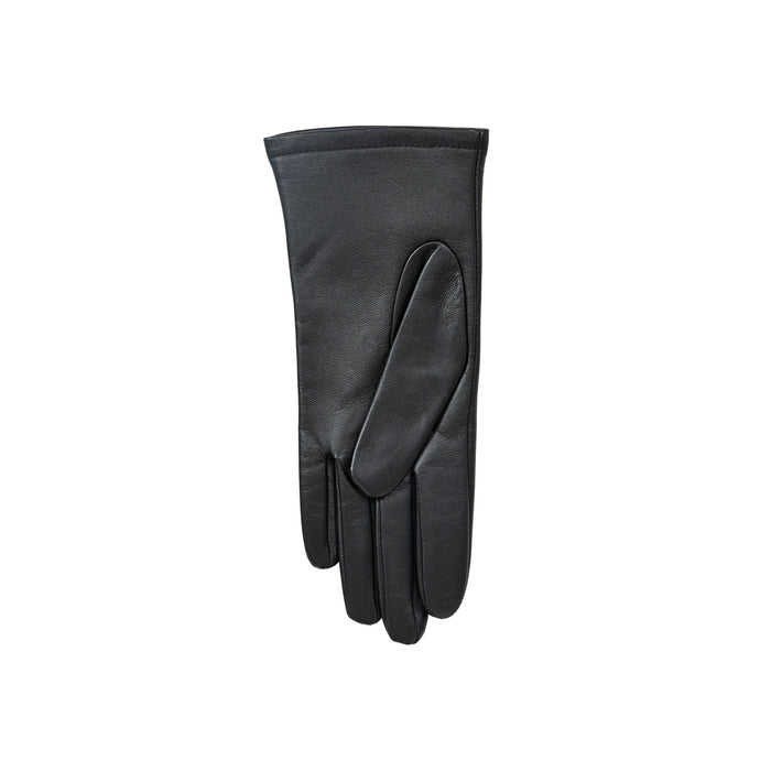 Women's Single Point Lined Leather Gloves in Black  Left