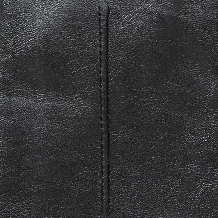 Women's Single Point Lined Leather Gloves in Black Stitching