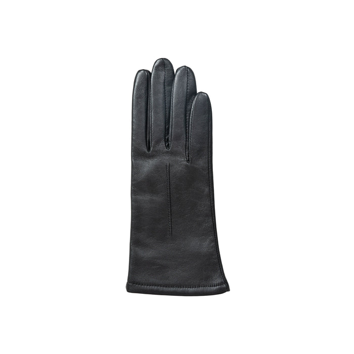 Women's Single Point Lined Leather Gloves in Black Right