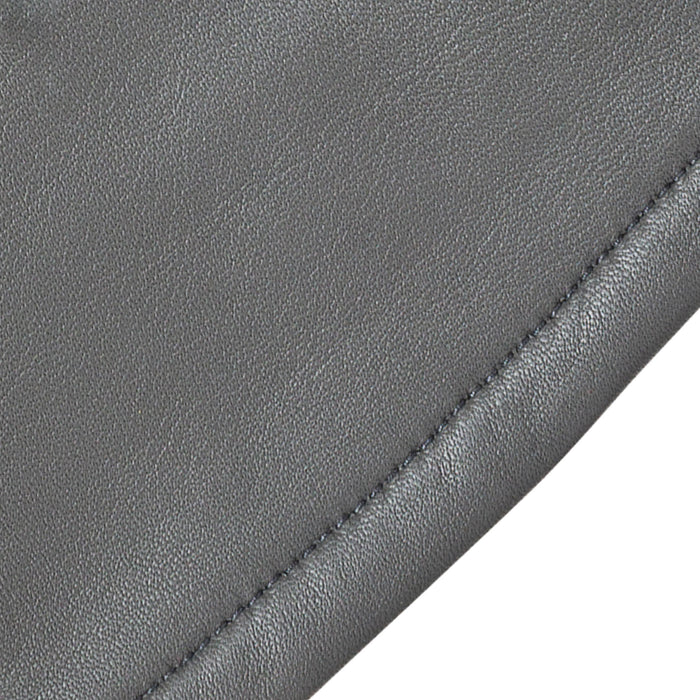 Women's Single Point Lined Leather Gloves in Charcoal Closeup