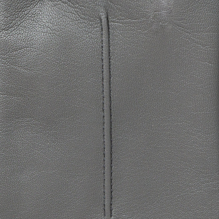 Women's Single Point Lined Leather Gloves in Charcoal Stitching