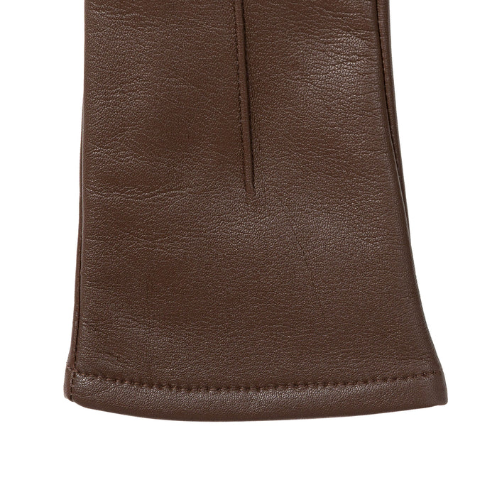 Women's Single Point Lined Leather Gloves in Chestnut Right Cuff