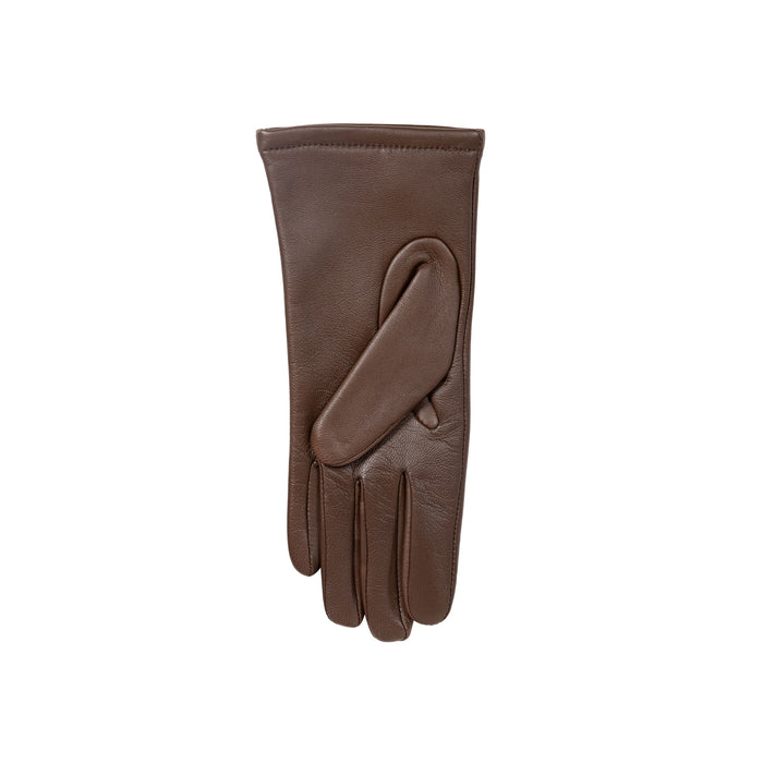 Women's Single Point Lined Leather Gloves in Chestnut Left