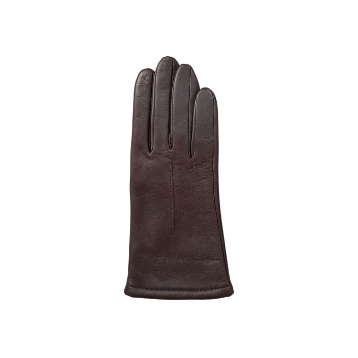 Women's Single Point Lined Leather Gloves in Mocca Right