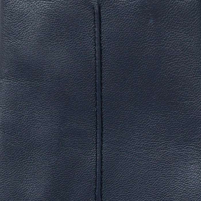 Women's Single Point Lined Leather Gloves in Navy Stitching