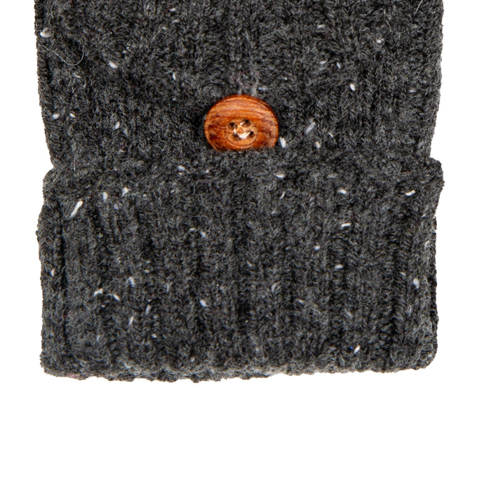 Long Cuff Mitten - Charcoal