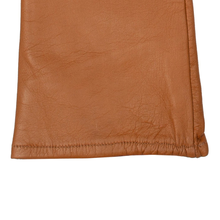 Women's Single Long Above-Elbow Lined Leather Gloves Saddle right cuff