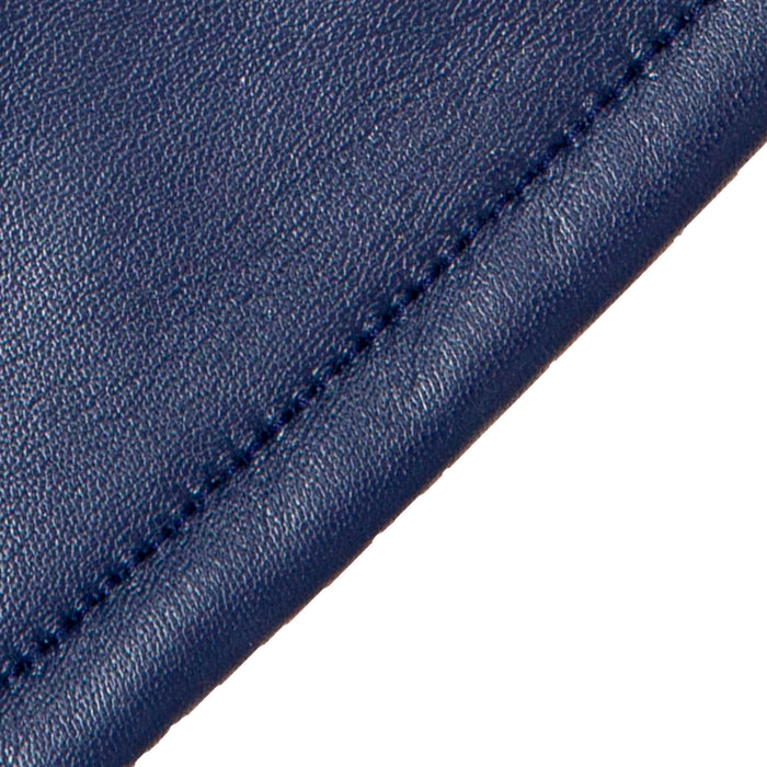 Women's Single Point Lined Leather Gloves in Royal Blue Closeup