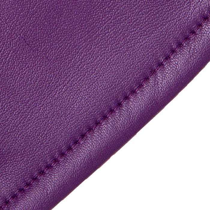 Women's Single Point Lined Leather Gloves in Violet Closeup