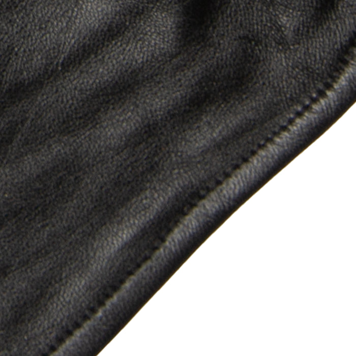 Women's Single Long Above-Elbow Lined Leather Gloves Black closeup