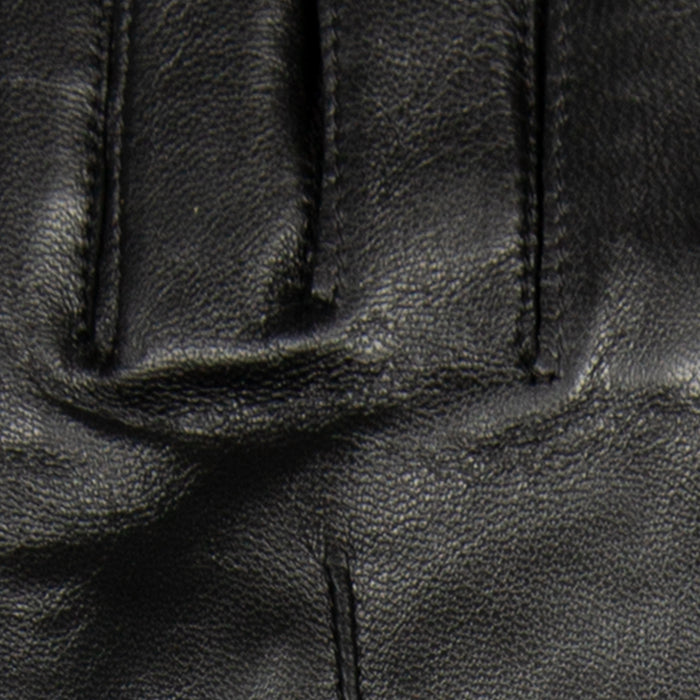 Women's Single Long Above-Elbow Lined Leather Gloves Black fingers