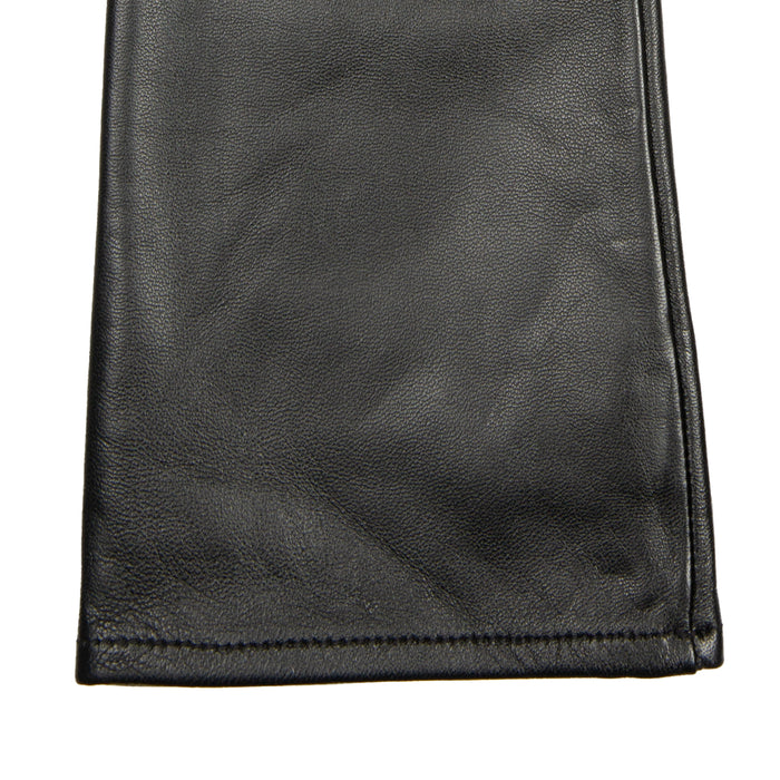 Women's Single Long Above-Elbow Lined Leather Gloves Black right cuff