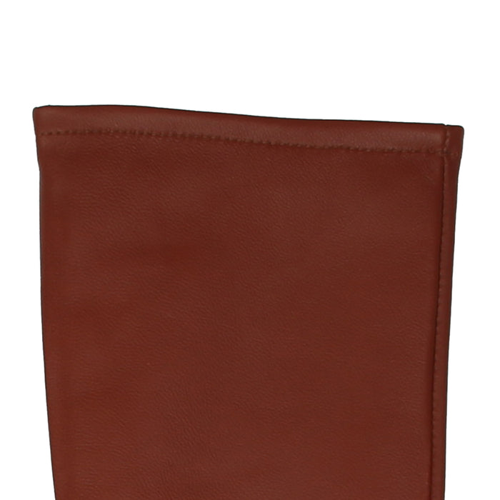 Women's Single Point Long Above Elbow Lined Leather Gloves cognac left cuff