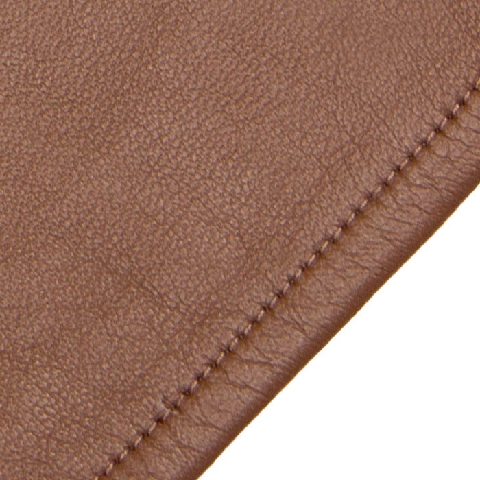 Women's Single Long Above-Elbow Lined Leather Gloves Country Brown closeup