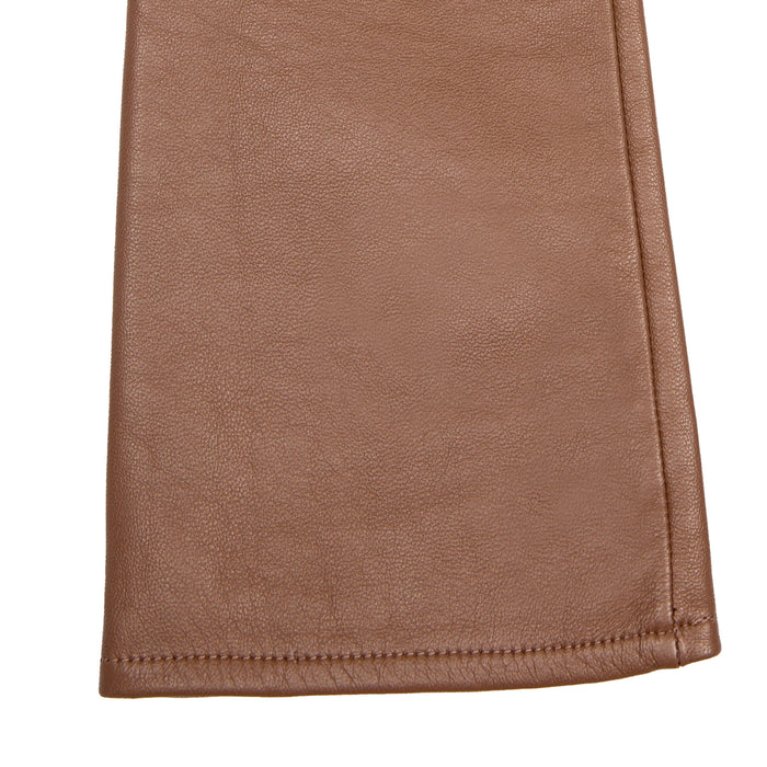 Women's Single Long Above-Elbow Lined Leather Gloves Country Brown right cuff