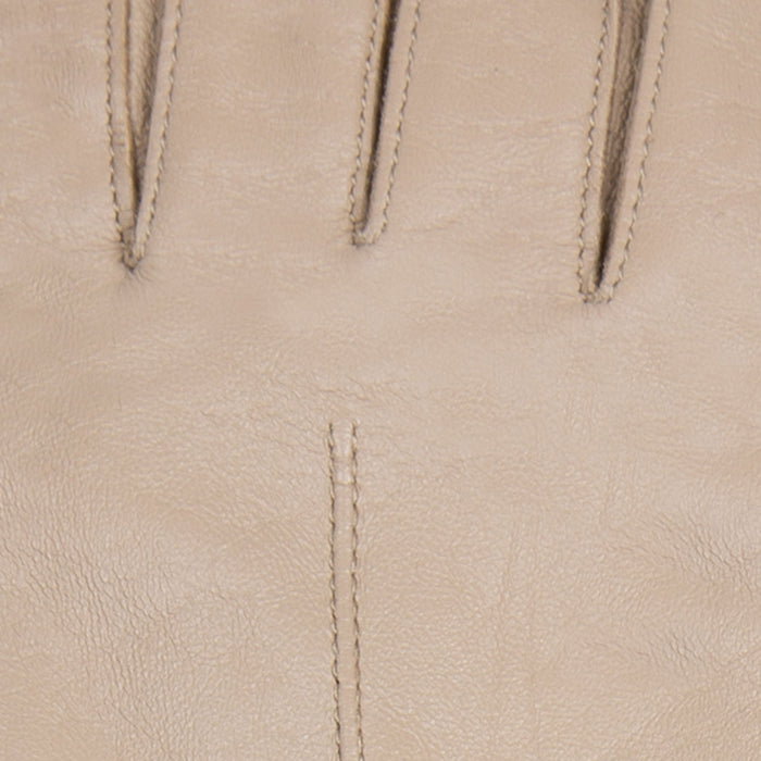 Women's Single Long Above-Elbow Lined Leather Gloves Ivory fingers
