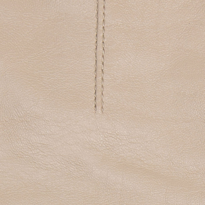 Women's Single Long Above-Elbow Lined Leather Gloves Ivory stitching