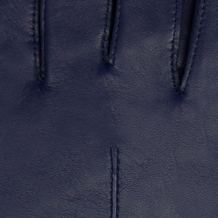 Women's Single Long Above-Elbow Lined Leather Gloves Navy fingers