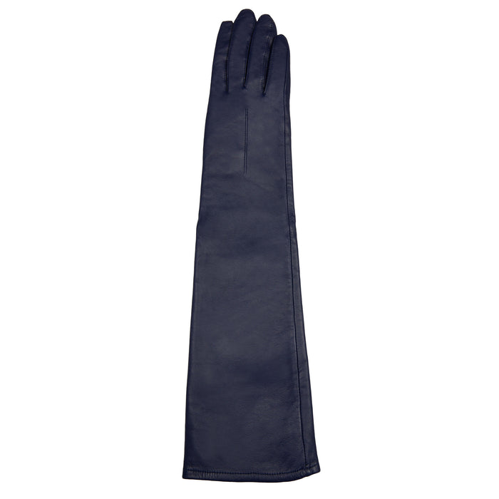 Women's Single Long Above-Elbow Lined Leather Gloves Navy right