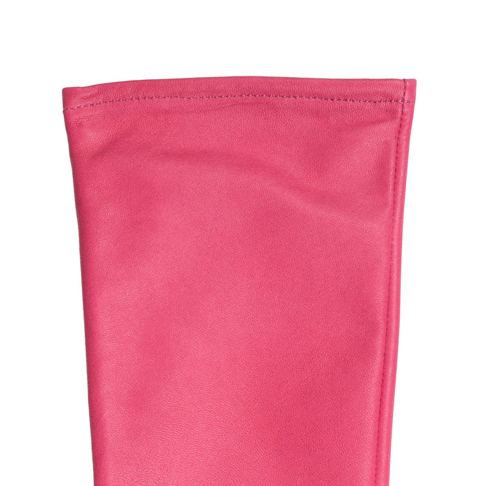 Women's Single Long Above-Elbow Lined Leather Gloves Sorbet left cuff
