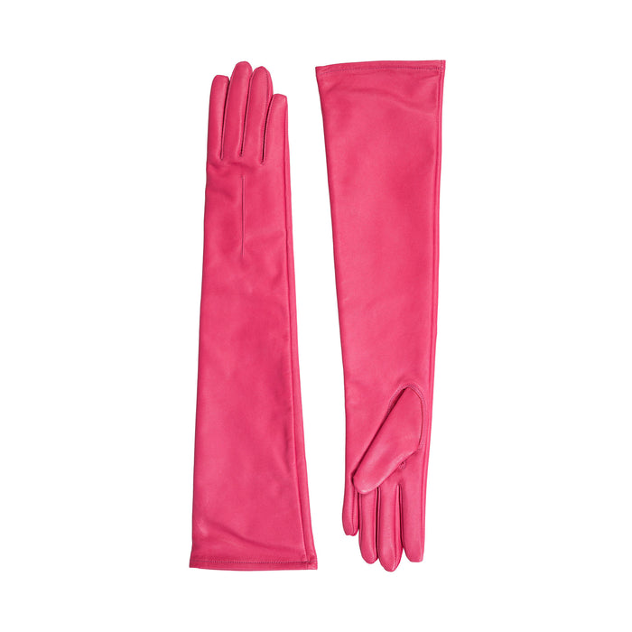 Women's Single Long Above-Elbow Lined Leather Gloves Sorbet side