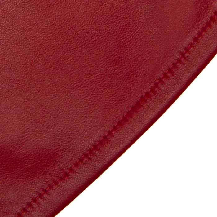 Women's Single Long Above-Elbow Lined Leather Gloves Wine closeup