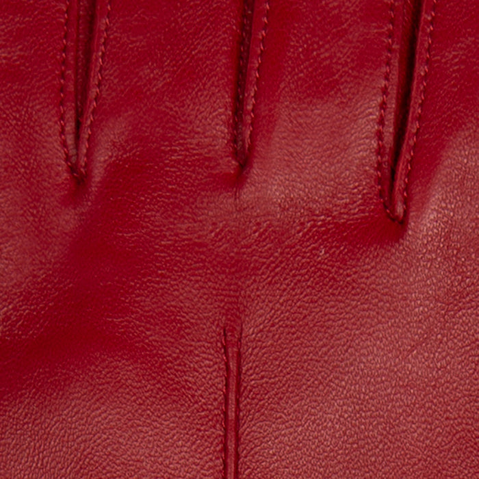 Women's Single Long Above-Elbow Lined Leather Gloves Wine fingers