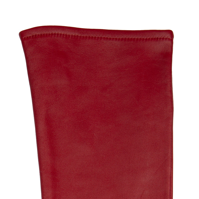 Women's Single Long Above-Elbow Lined Leather Gloves Wine left cuff