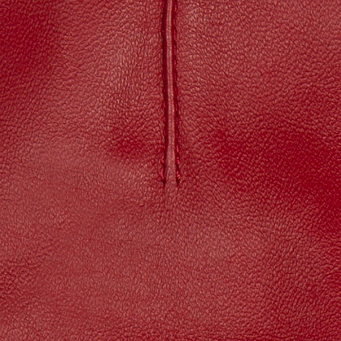 Women's Single Long Above-Elbow Lined Leather Gloves Wine stitching