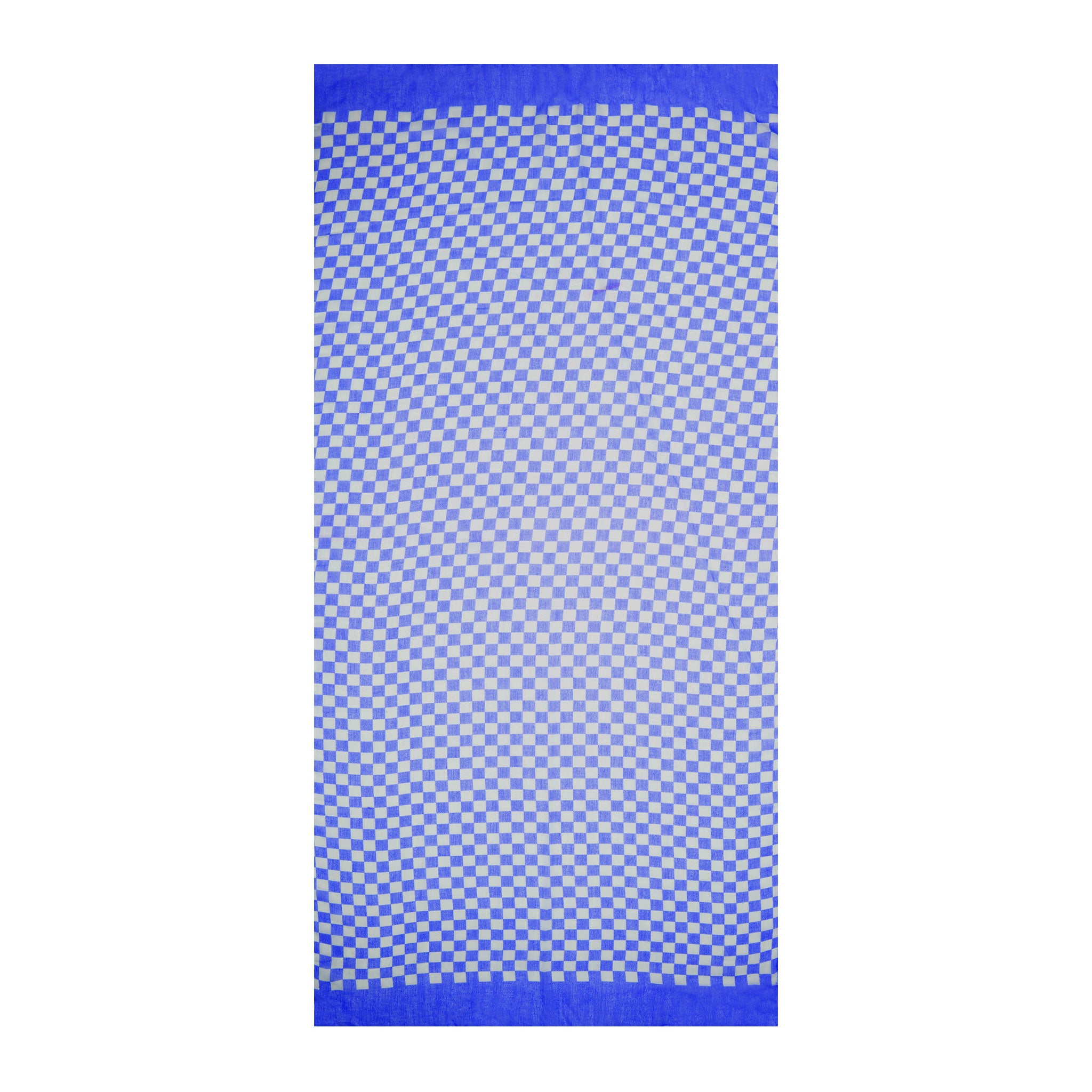 Women's Small Checkerboard Check Lightweight Scarf with Tassels