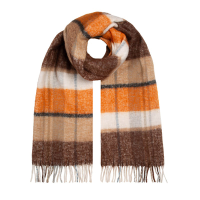 Womens Striped Blanket Scarf With Tassels