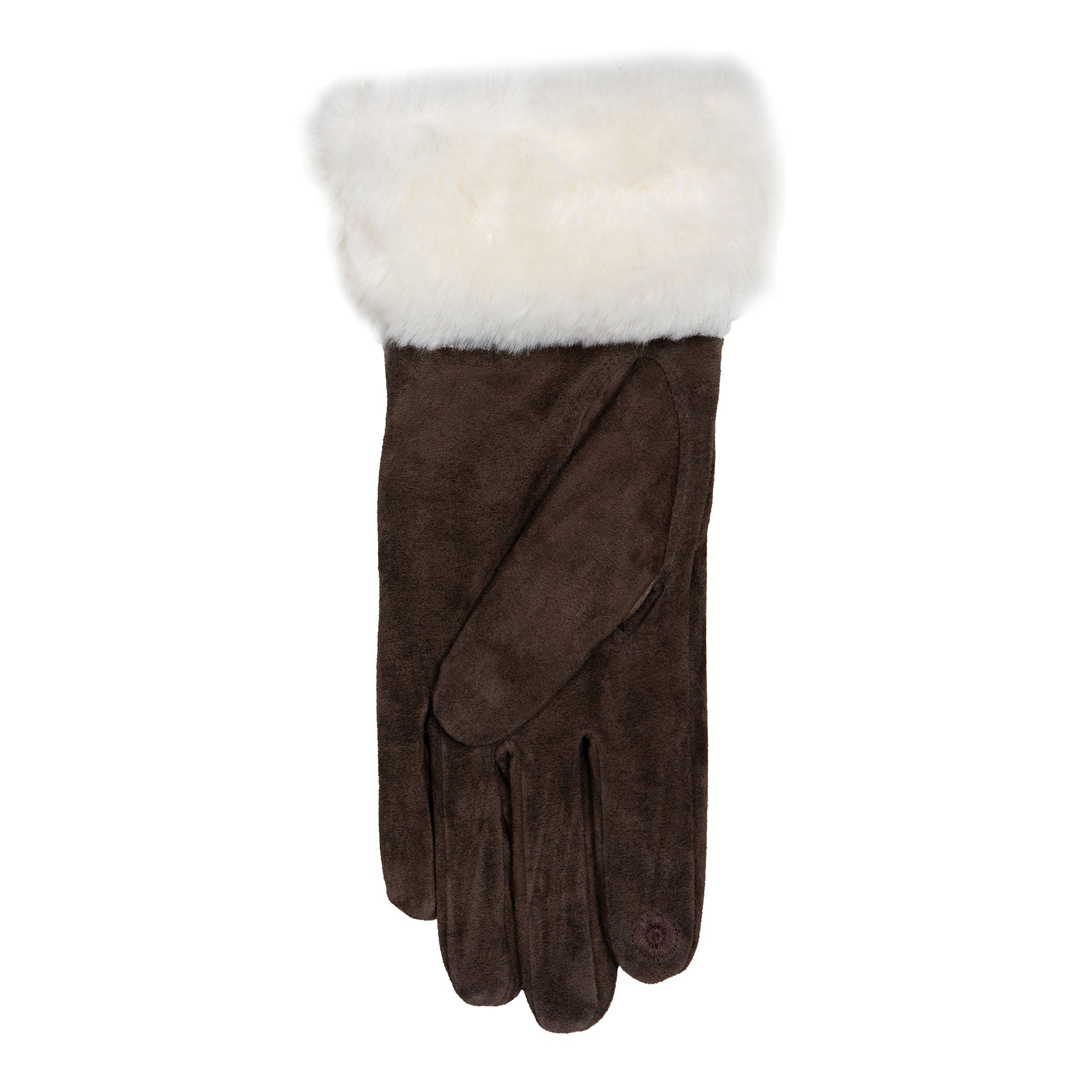 Women's Touchscreen Water Resistant Suede Gloves with Cuffs