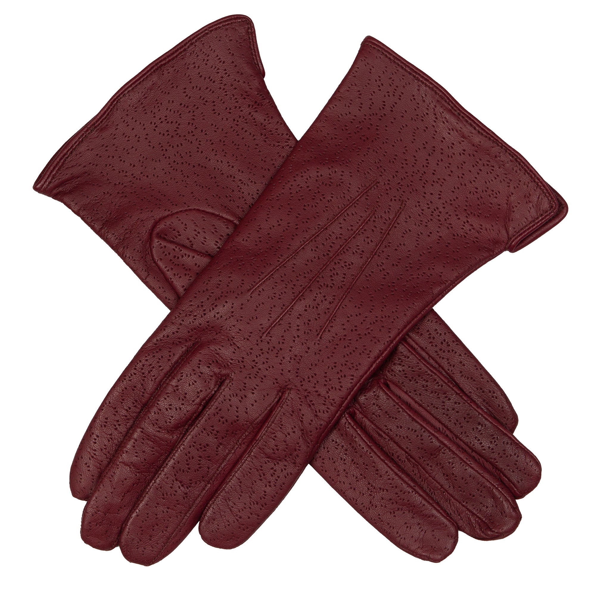 小物 DENTS PECCARY LEATHER GLOVES 8 D-BROWN Brown Peccary Leather Gloves - Junior's