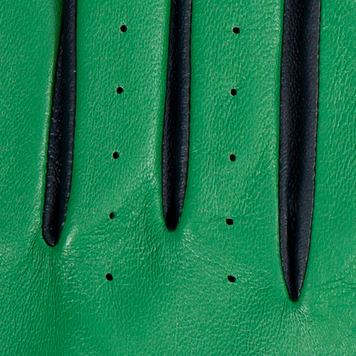 Women's Emerald Navy leather touchscreen driving gloves fingers